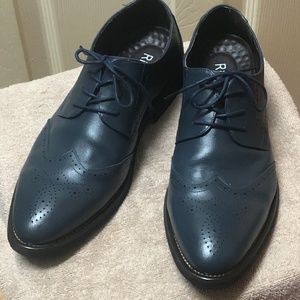 Rismart British Style Men's Fashion Pointed-Toe Oxfords - Blue